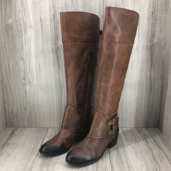 Arturo Chiang Riding Boots Women's 6 Bevin Brown Leather Tall Knee High - Picture 3 of 11